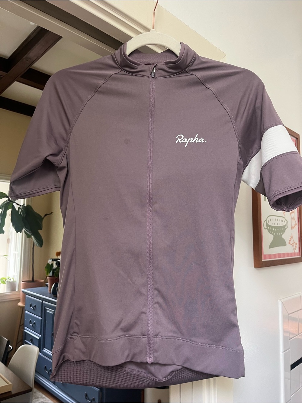 Rapha Plum Purple Cycling Jersey with White Logo